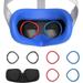 AMVR VR Silicone Face Cover & Lens Anti-Scratch Ring Protecting Myopia Glasses from Scratching VR Lens for Oculus Quest 2 Sweatproof Waterproof Anti-Dirty Replacement 3-in-1 Accessories (Blue)