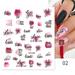 Melotizhi Cute Nail Stickers Decals Gel Nail Art Design Kit Love Nail Stickers Leaves Nail Water Transfer Stickers Nail Decals Summer Nail Stickers Nail Design Nail Decoration Nail Accessories