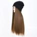 ERTUTUYI Wigs Women Winter Beanie Hat Wig Knit with Long Straight/Wig Long Wavy Curly Hair Wig Warm Ladies Party Daily Weddings Wig