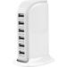 Charging Station for Multiple Devices USB Charging Hub 30W 6 Port USB Charging Station Multiple USB Charging Station (Shared 6A) Smart IC Tower Charging Blocks Travel Phone Charger (White).