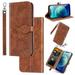 Samsung Galaxy A12 5G Case Samsung Galaxy A12 5G Wallet Case Magnetic Closure Embossed Tree Premium PU Leather [Kickstand] [Card Slots] [Wrist Strap] Phone Cover For Samsung Galaxy A12 5G Brown