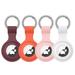 4 Pack for Airtag Holder Waterproof&Airtag Keychain Leather Air tag Case Protective Tracker with Loop Key Ring for Apple Airtags for Wallet Luggage Cat Dog Pets for Item Finder(Multi-Color)