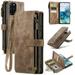 for Samsung Galaxy S20 Case Wallet Case with Card Holder Kickstand Magnetic Zipper Pocket Lanyard Strap Wristlet Leather Flip Case Wallet for Samsung Galaxy S20 Brown