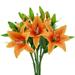 TETOU Artificial Tiger Lily Real Touch 14.2 Fake Spring Flowers for Wedding Home Party Easter Decor Plastic Lily Faux Flowers