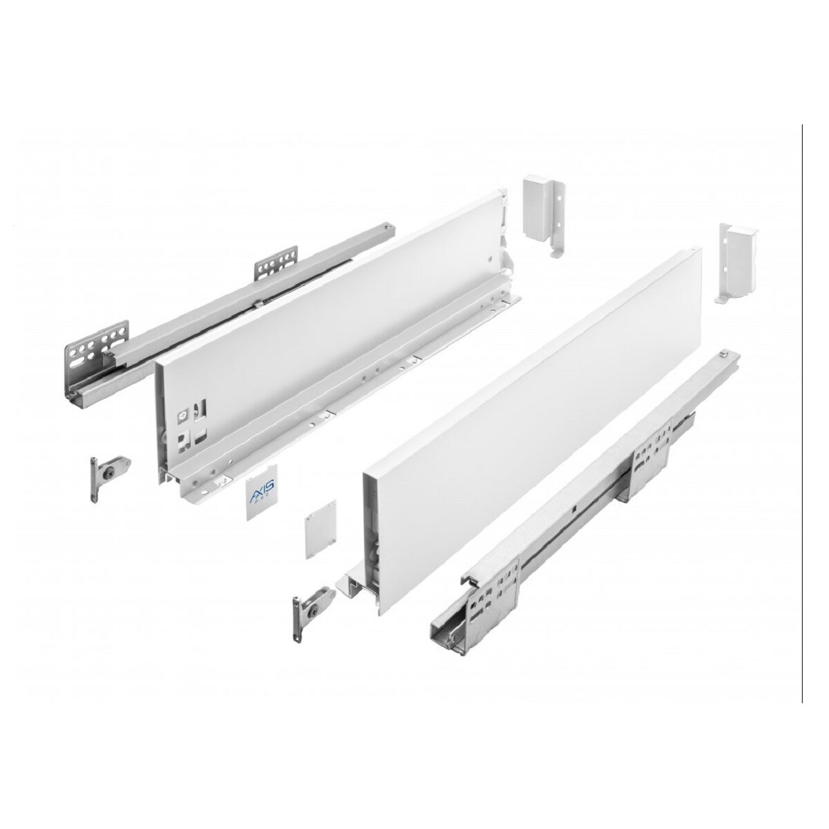 MS Beschläge Schubladensystem Weiß Unterflurführungen Soft Close Schubkasten-Set 450mm 120mm Image