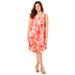 Plus Size Women's Tulip Overlay Dress by Catherines in Sweet Coral Painterly Floral (Size 1X)