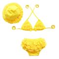Slowmoose Swimming Cute Bow Sun Hat, Baby Beach Swimsuit Yellow 18-24 Months