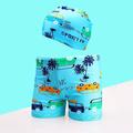 Slowmoose Quick Dry And Breathable-cartoon Printed Cap And Shorts-swim Wear XL