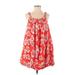 Anthropologie Casual Dress - Mini Scoop Neck Sleeveless: Red Print Dresses - Women's Size Small