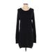 Athleta Casual Dress - Mini Scoop Neck Long sleeves: Black Print Dresses - Women's Size X-Small