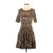 H&M Casual Dress - DropWaist: White Leopard Print Dresses - Women's Size 2