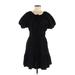 J.Crew Casual Dress Tie Neck Short sleeves: Black Dresses - Women's Size Medium Tall