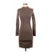 Express Casual Dress - Sweater Dress: Brown Marled Dresses - Women's Size X-Small