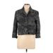 7 For All Mankind Wool Blazer Jacket: Short Black Print Jackets & Outerwear - Women's Size Large