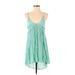 O'Neill Casual Dress - A-Line Scoop Neck Sleeveless: Green Solid Dresses - Women's Size X-Small