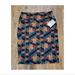 Lularoe Skirts | Lularoe Cassie Pencil Skirt In Blue & Black Zig Zag Print Size Xl | Color: Black/Blue | Size: Xl