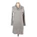 Everly Casual Dress - Sweater Dress: Gray Marled Dresses - Women's Size Small