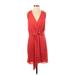 Haute Hippie Casual Dress - Popover: Red Solid Dresses - Women's Size 4