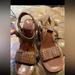 Free People Shoes | Free People Jeffrey Campbell Brown Wedge Sandal Heel Shoe Leather 8m | Color: Brown | Size: 8