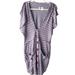 Anthropologie Dresses | Anthropologie Moth Polka Dot Sheath Dress Sleeveless Plunging Neckline Pockets L | Color: Gray/Purple | Size: L