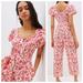 Anthropologie Pants & Jumpsuits | Anthropologie Find Me Now The Label White Red Floral Paisley Effie Jumpsuit S | Color: Red/White | Size: S