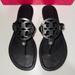 Tory Burch Shoes | Like New Tory Burch Miller Sandals Black Leather Flip Flops 8.5 | Color: Black | Size: 8.5