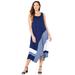 Plus Size Women's Color Block Dress by Catherines in Navy French Blue Stripe (Size 0X)