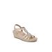 Women's Monaco Sandal by LifeStride in Gold Faux Leather (Size 8 1/2 M)