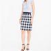 J. Crew Skirts | J. Crew Navy Blue & Ivory Gingham Plaid Pencil Skirt 4 | Color: Blue/Cream | Size: 4