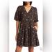 Madewell Dresses | Madewell Poplin V-Neck Bubble Sleeve Floral Dress Size 14 | Color: Black/Orange | Size: 14