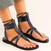 Free People Shoes | Free People Vacation Day Wrap Sandals- Size 9 Black | Color: Black | Size: 9