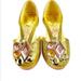Disney Shoes | Disney Princess Belle Dressy Shoes - Glittery Gold W/Pink & Gold Jeweled | Color: Gold/Pink | Size: Girls 9/10 (Us)