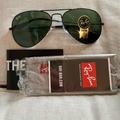 Ray-Ban Accessories | Men’s Sunglasses-Ray Ban Large Metal Aviator- Black Green Lens | Color: Black | Size: Os