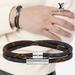 Louis Vuitton Accessories | Louis Vuitton Authentic Keep It Double Canvas Silver Tone Wrap Bracelet Like New | Color: Black/Brown | Size: Os