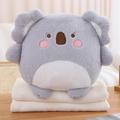 EacTEL Kawaii animal plush pillow flannel blanket plush cartoon dinosaur koala pig frog rabbit plush decoration gift birthday 35cm 4