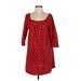 Marc by Marc Jacobs Casual Dress - Shift Square 3/4 sleeves: Red Print Dresses - Women's Size Small