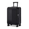 Carry On Luggage Luggage Pc (Polycarbonate) Luggage Suitcase Removable Side Pocket Trolley Luggage Front Opening Luggage Zipper Luggage (Black 24 inch)
