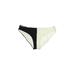 Victoria's Secret Swimsuit Bottoms: Ivory Color Block Swimwear - Women's Size Large