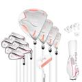 Lady¡¯S Complete Golf Club Package Set 11 Piece, Includes Titanium Golf Driver, 3 & #5 Fairway Woods, 4 Hybrid, 6-9ps Irons, Putter And Ladies Golf Bag (Size : Carbon)