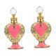 POPETPOP 2 Pcs Bottled Thai Perfume Bottle Small Egyptian Bottles Perfume Refill Bottle Aroma Bottle Heart Decor Mini Refillable Perfume Bottle Travel Dropper Bottle Alloy Glass Bottle