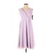 Lulus Cocktail Dress - A-Line V Neck Sleeveless: Purple Solid Dresses - New - Women's Size Small