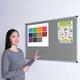 Wonderwall Fully Fire Retardant Notice Board - Aluminium Frame - 90 x 60cm with Fixings, 8 Colours to Choose from, Including (Grey)