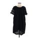 Old Navy Casual Dress - Shift Scoop Neck Short sleeves: Black Solid Dresses - Women's Size Medium