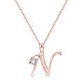 Letter Diamond Choker Necklace, Rose Gold Plated Cubic Zirconia Initial Necklace, Personalized Initial Necklaces for Women, Valentine's Day Birthday Anniversary Jewelry Gift for Mom Wife Girls Her ( C