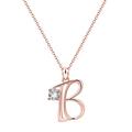 Letter Diamond Choker Necklace, Rose Gold Plated Cubic Zirconia Initial Necklace, Personalized Initial Necklaces for Women, Valentine's Day Birthday Anniversary Jewelry Gift for Mom Wife Girls Her ( C