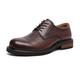 Ninepointninetynine Formal Dress Shoes for Men Lace Up Round Toe Genuine Leather Derby Shoes Anti-Slip Block Heel Non Slip Low Top Rubber Sole Prom (Color : Brown, Size : 5.5 UK)