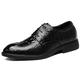 Ninepointninetynine Shoes Dress Oxford for Men Lace Up Crocodile Print Derby Shoes Cowhide Rubber Sole Slip Resistant Block Heel Non Slip Classic (Color : Black, Size : 7.5 UK)