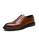 Ninepointninetynine Formal Shoes for Men Lace Up Apron Toe Brogue Embossed Cowhide Non Slip Block Heel Anti-Slip Party (Color : Brown, Size : 6 UK)