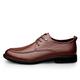 Ninepointninetynine Dress Oxford Shoes for Men Lace Up Round Apron Toe Floral Derby Shoes Leather Slip Resistant Anti-Slip Rubber Sole Low Top Block Heel Prom (Color : Brown, Size : 6 UK)