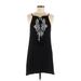 India Boutique Casual Dress - Mini Tie Neck Sleeveless: Black Solid Dresses